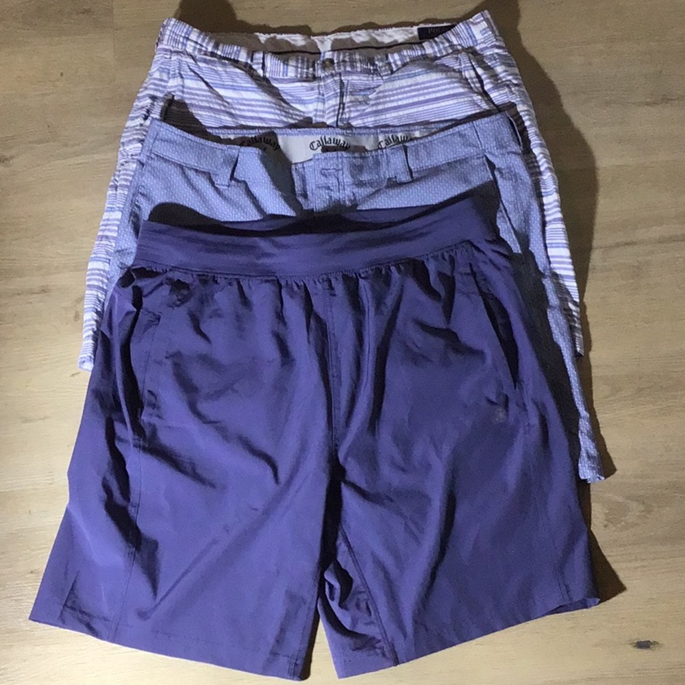 Men’s 36 Polo, Callaway and Gaia Blue Shorts Bundle